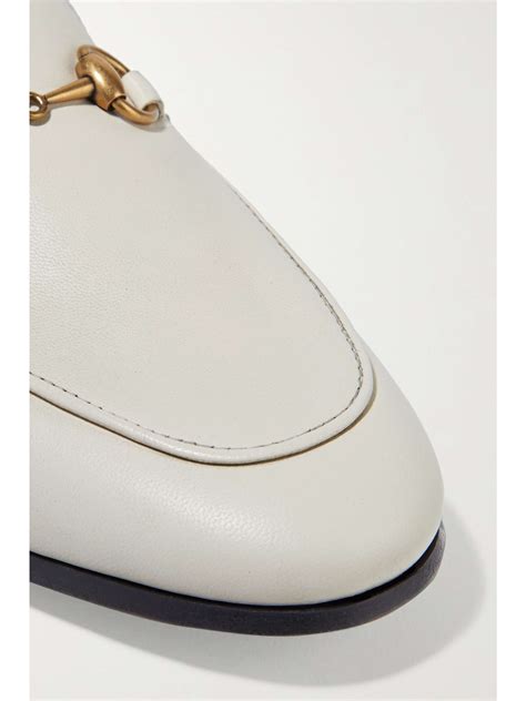 gucci brixton horsebit-detailed leather collapsible-heel loafers